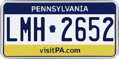 PA license plate LMH2652