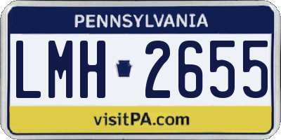 PA license plate LMH2655