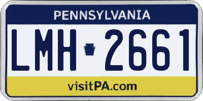 PA license plate LMH2661