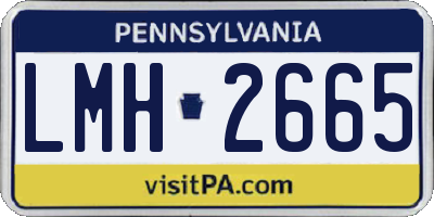 PA license plate LMH2665