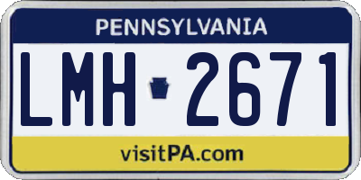 PA license plate LMH2671
