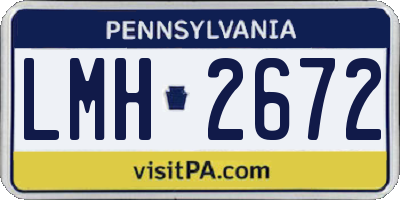 PA license plate LMH2672