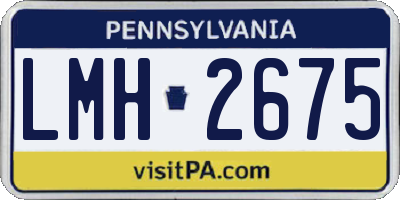PA license plate LMH2675