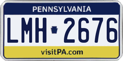 PA license plate LMH2676