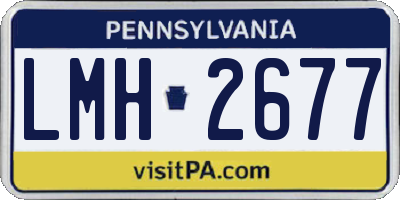 PA license plate LMH2677