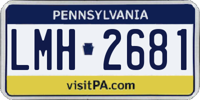 PA license plate LMH2681