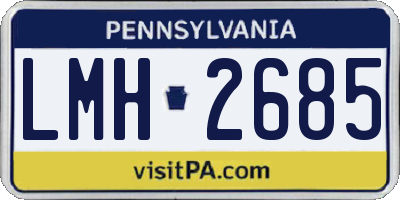 PA license plate LMH2685