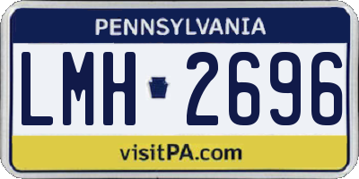 PA license plate LMH2696