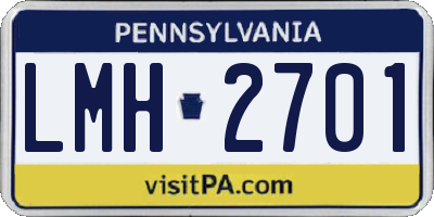 PA license plate LMH2701