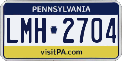 PA license plate LMH2704