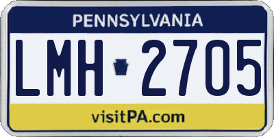 PA license plate LMH2705