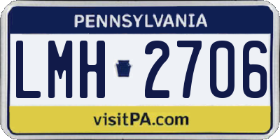 PA license plate LMH2706