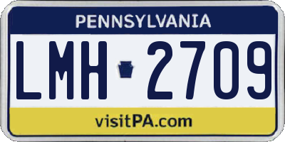 PA license plate LMH2709