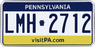 PA license plate LMH2712