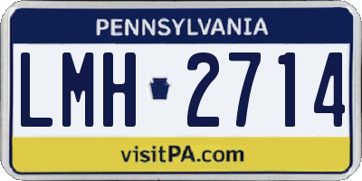 PA license plate LMH2714