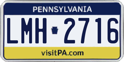 PA license plate LMH2716