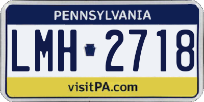 PA license plate LMH2718