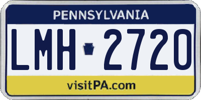 PA license plate LMH2720