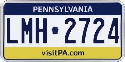 PA license plate LMH2724