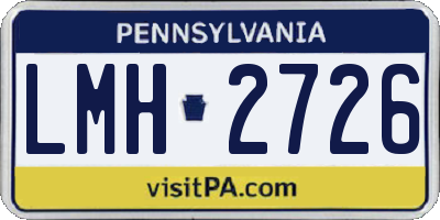 PA license plate LMH2726