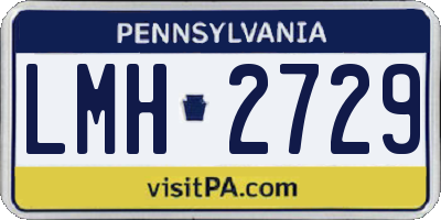 PA license plate LMH2729