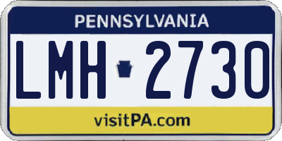 PA license plate LMH2730