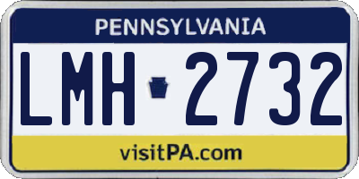 PA license plate LMH2732