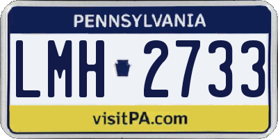 PA license plate LMH2733