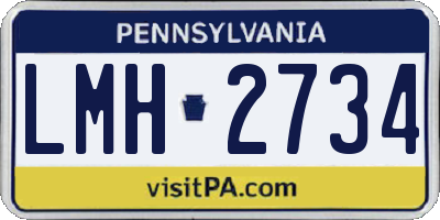PA license plate LMH2734