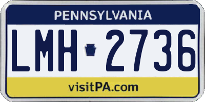 PA license plate LMH2736