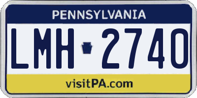 PA license plate LMH2740