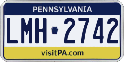 PA license plate LMH2742