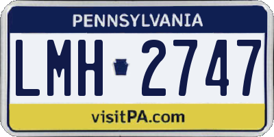PA license plate LMH2747