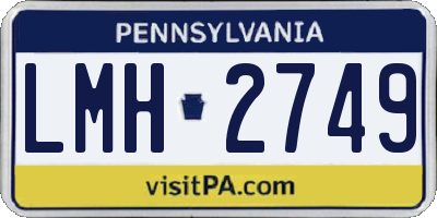 PA license plate LMH2749