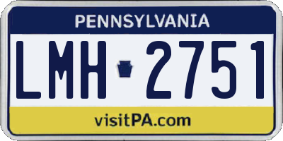 PA license plate LMH2751