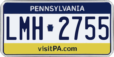 PA license plate LMH2755