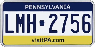 PA license plate LMH2756