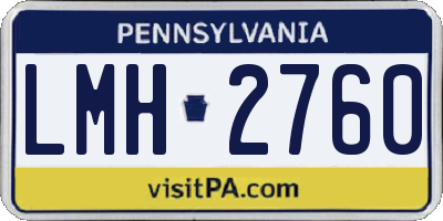 PA license plate LMH2760