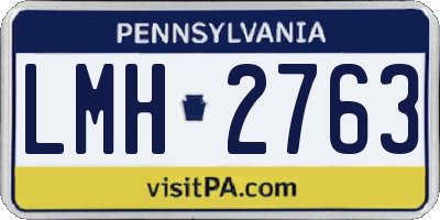 PA license plate LMH2763