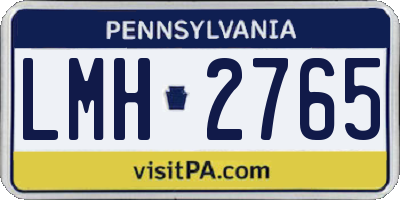PA license plate LMH2765