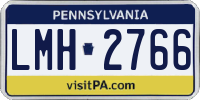 PA license plate LMH2766