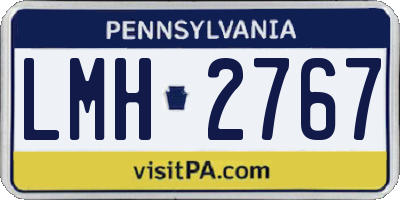 PA license plate LMH2767