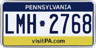 PA license plate LMH2768