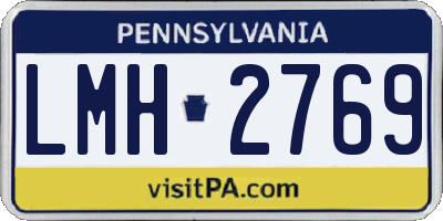 PA license plate LMH2769