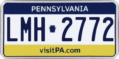 PA license plate LMH2772
