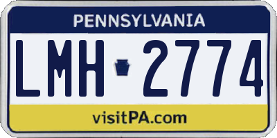 PA license plate LMH2774