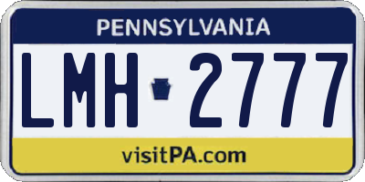 PA license plate LMH2777