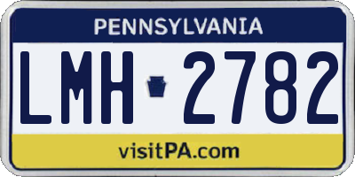 PA license plate LMH2782