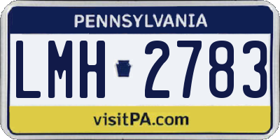 PA license plate LMH2783