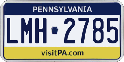PA license plate LMH2785
